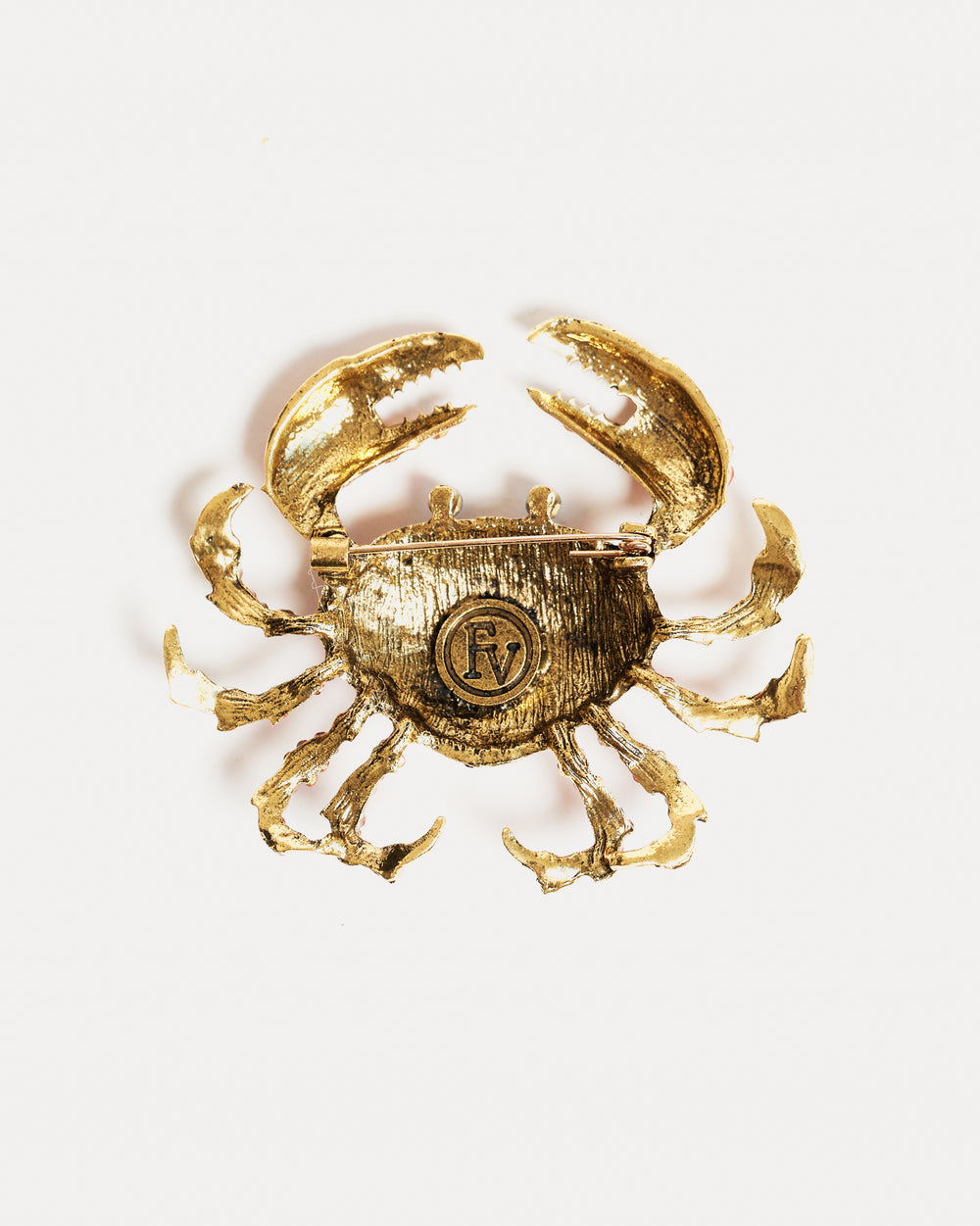 FV Crab Brooch - Red Jewelry Frances Valentine