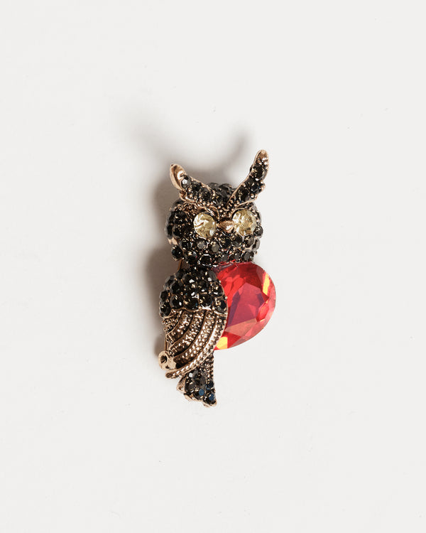 FV Owl Brooch - Black