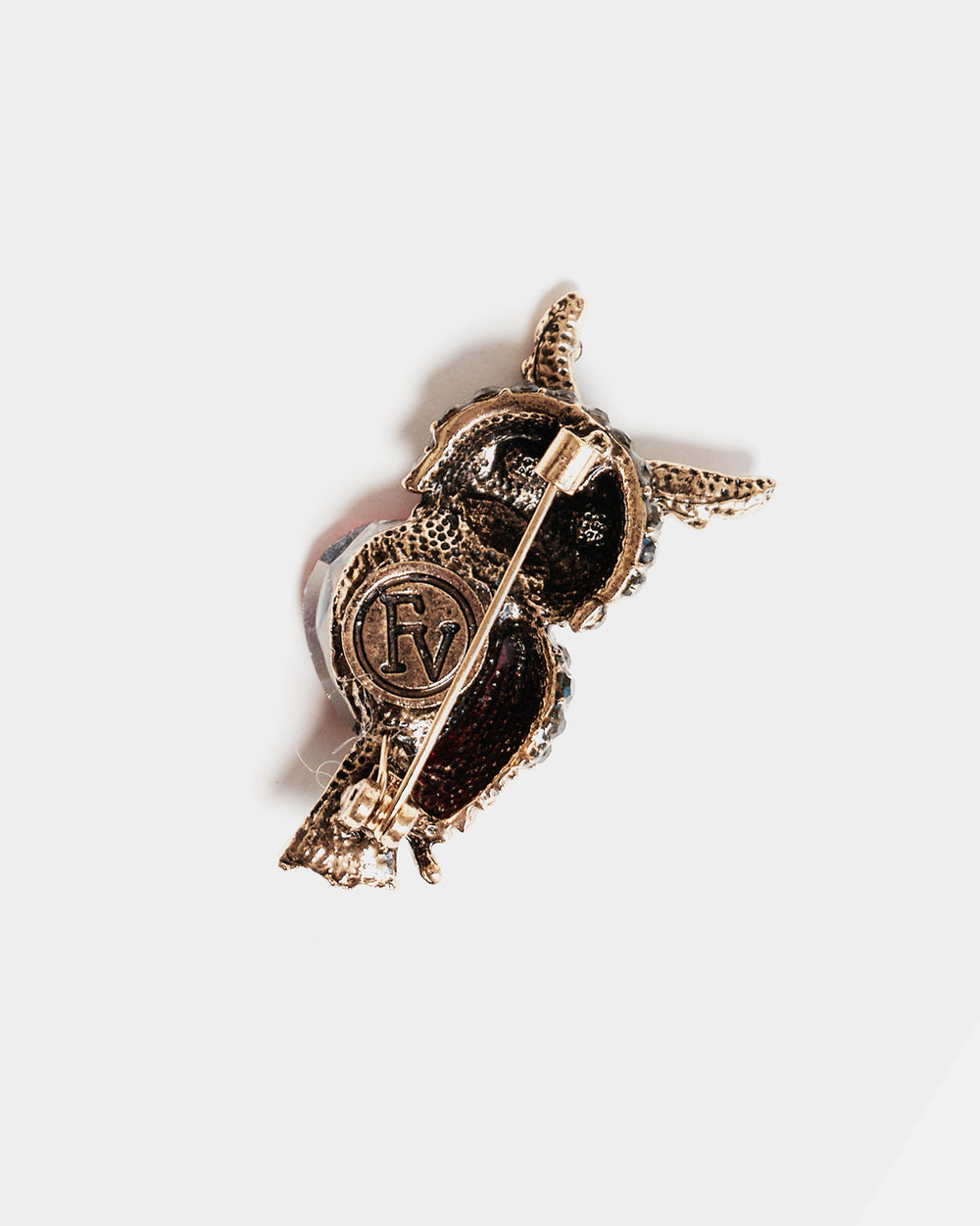 FV Owl Brooch - Black Jewelry Frances Valentine