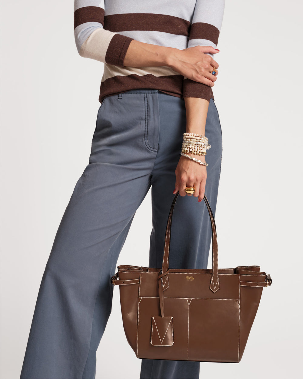 Brigetta Shopping Tote - Vachetta Chocolate - Frances Valentine