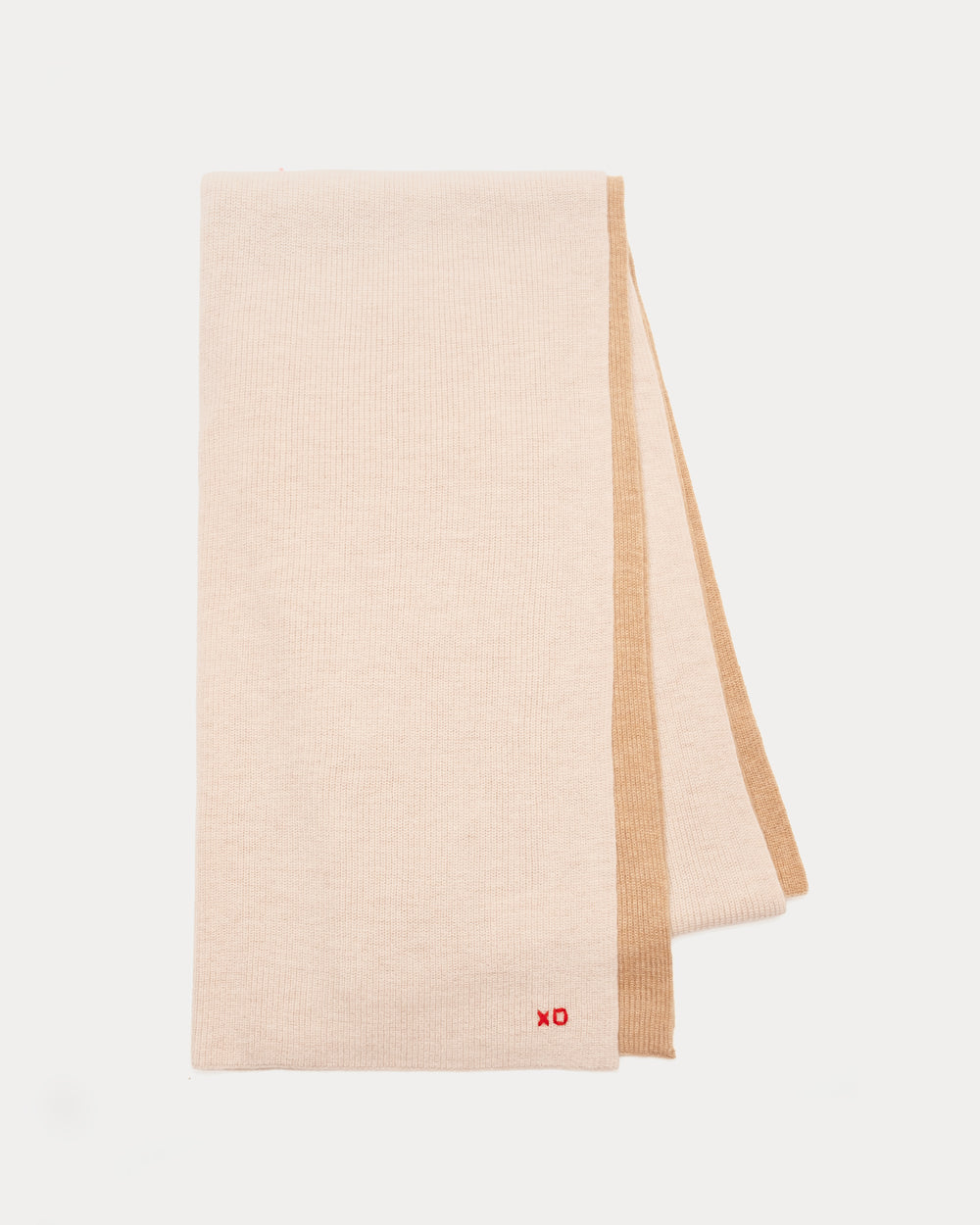 Colorblock Cardigan Stitch Blanket Scarf - Natural