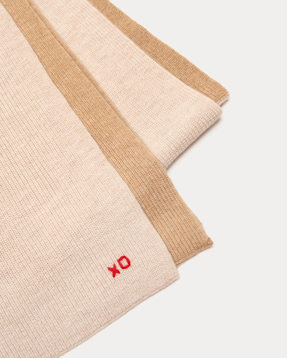 Colorblock Cardigan Stitch Blanket Scarf - Natural