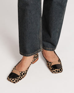 Square Toe Haircalf Ballet Flat Cheetah - Frances Valentine