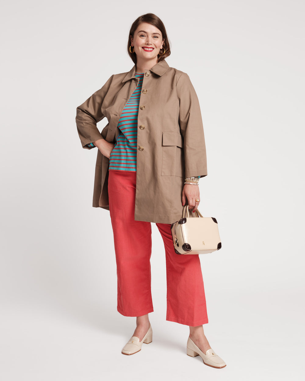 Jane Mini Wale Corduroy Pant - Coral - Frances Valentine