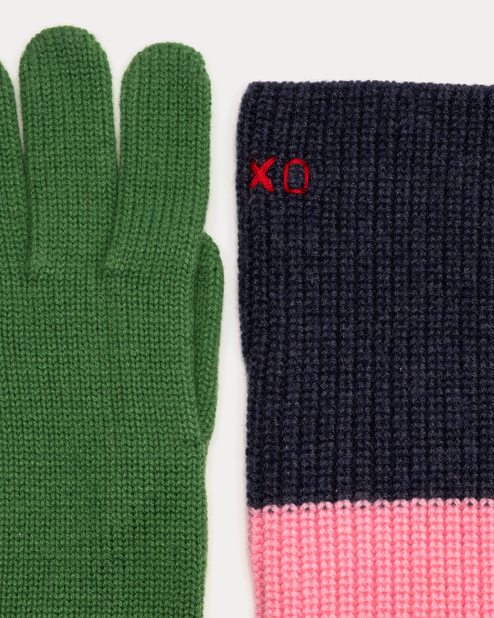 Colorblock Knit Glove - Navy