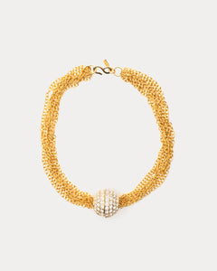 Short Gold Crystal Ball Necklace - Frances Valentine