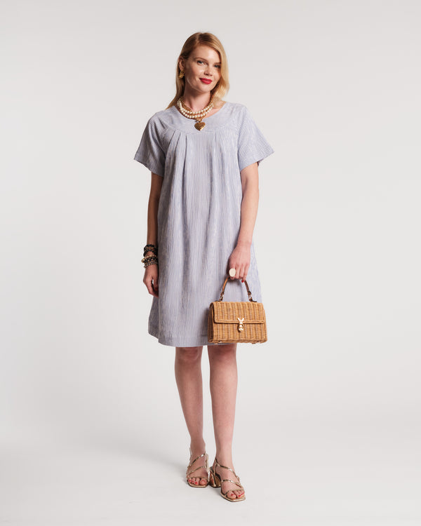 Easy Dress - Stripe Seersucker Dresses Frances Valentine