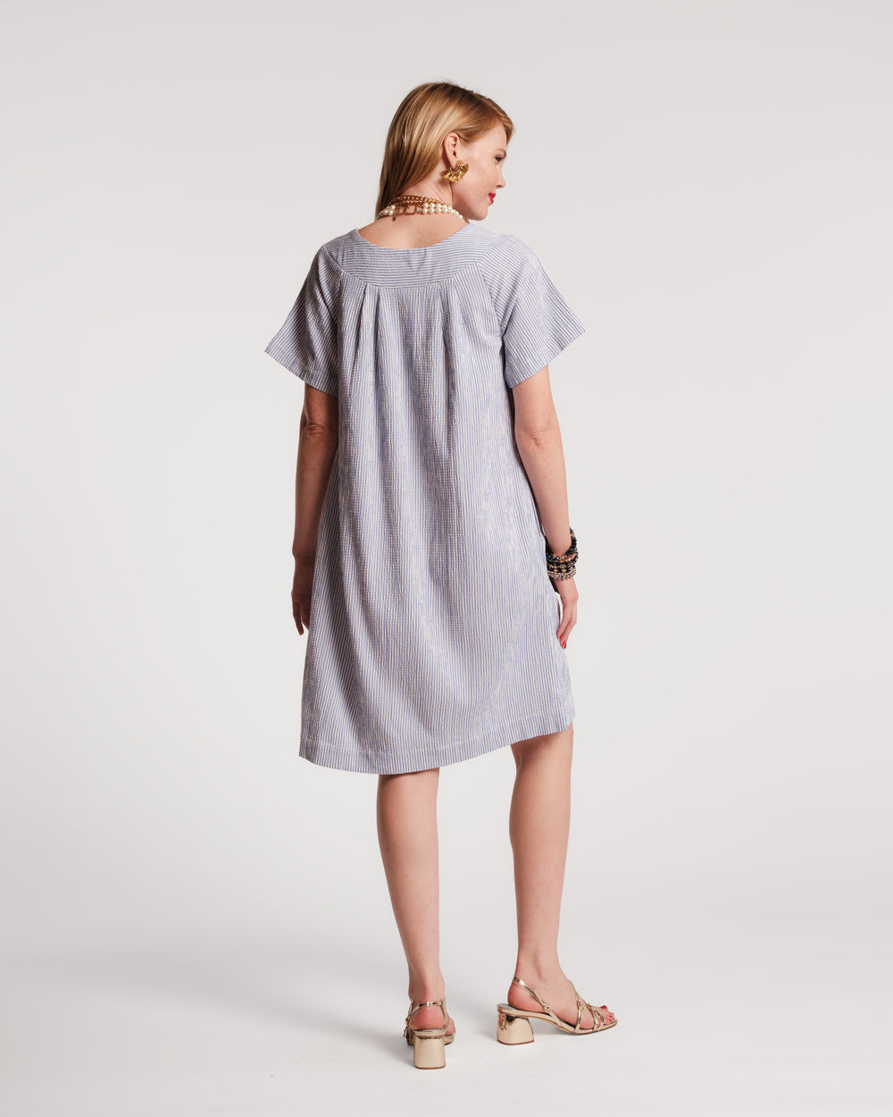 Easy Dress - Stripe Seersucker Dresses Frances Valentine