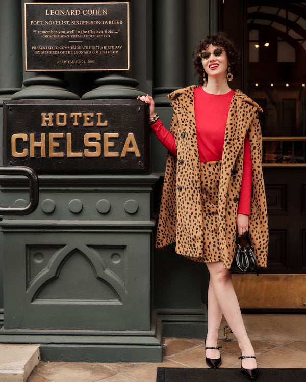 Preston Cape - Cheetah Faux Fur Brown - Frances Valentine