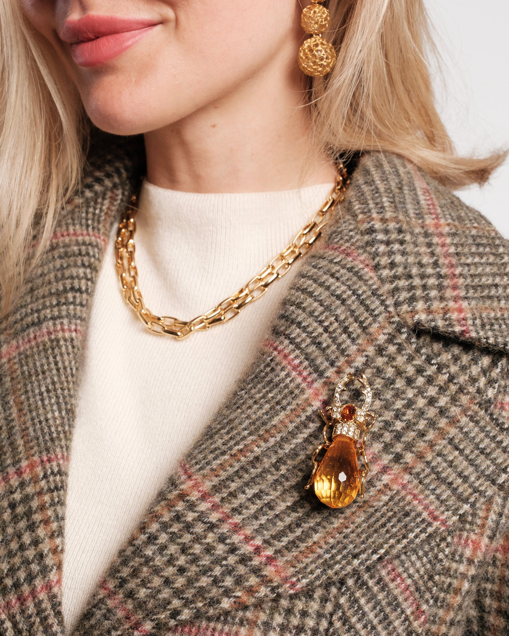 Scarab Beetle Pin Topaz Stone - Frances Valentine
