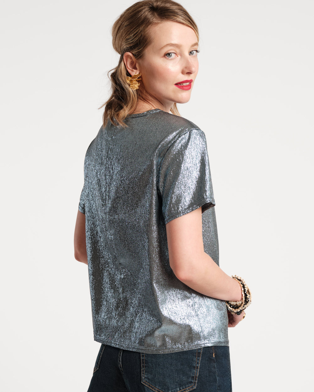 Empire State Metallic Tee Tops Frances Valentine