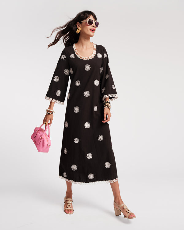 Fiona Dress - Scribble Embroidery - Frances Valentine