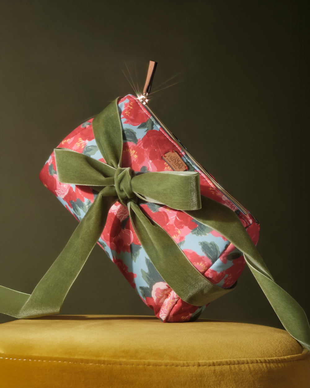 Large Cosmetic Case - Peony Print
