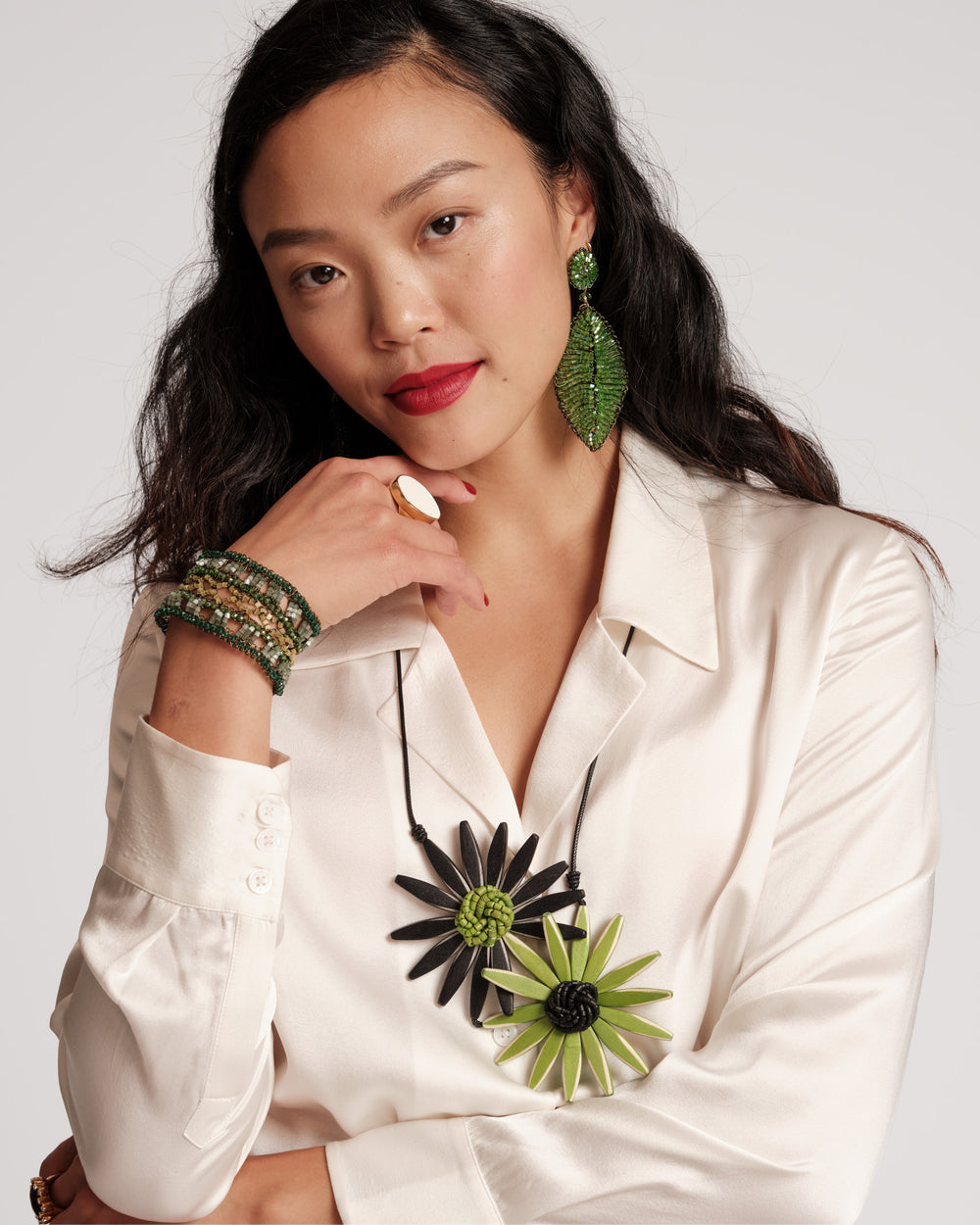 Amaya Double Flower Necklace - Frances Valentine