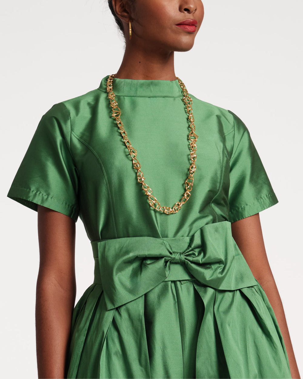 Jody Jumpsuit Feather Fringe - Emerald - Frances Valentine