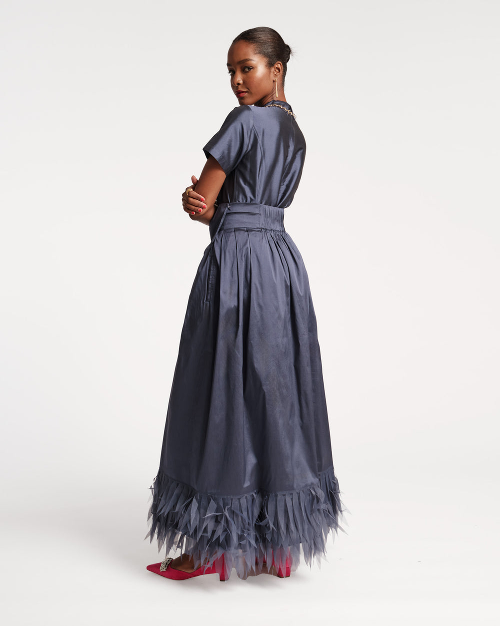 Jody Jumpsuit Feather Fringe Navy Pink Jumpsuits & Rompers Frances Valentine