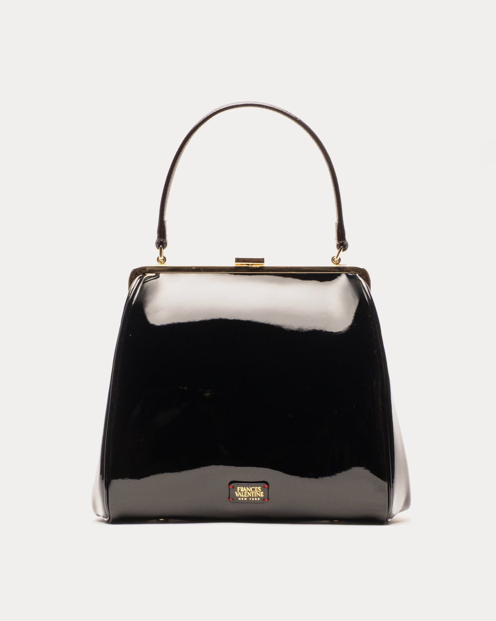 Katherine Frame Bag - Soft Patent Leather Black