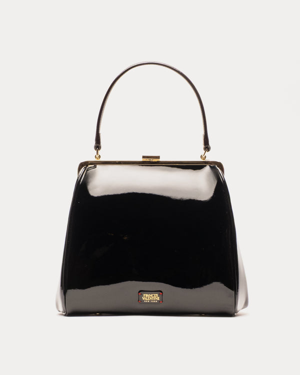 Katherine Frame Bag - Soft Patent Leather Black