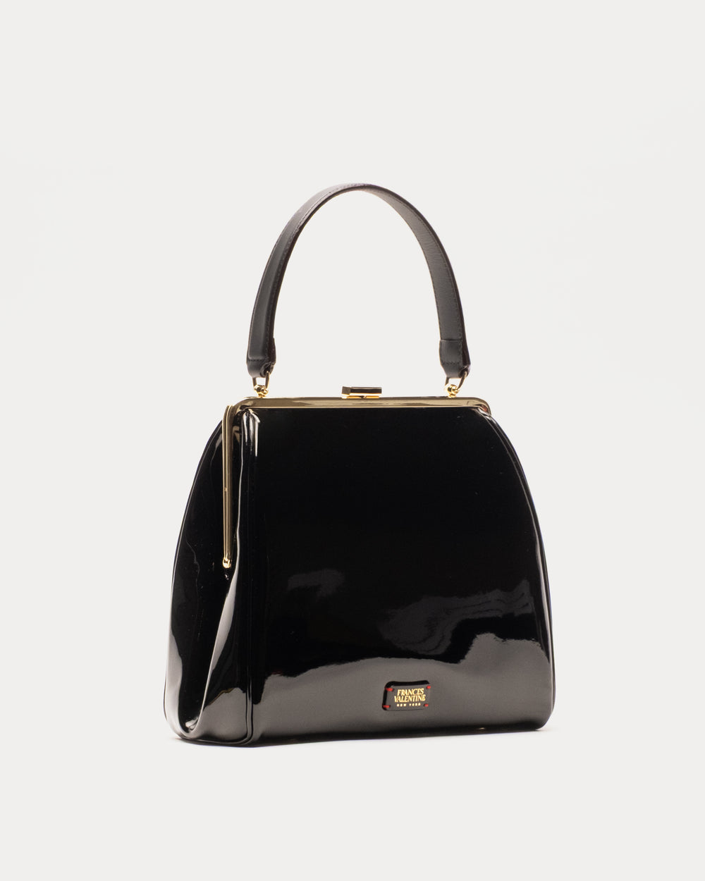 Katherine Frame Bag - Soft Patent Leather Black