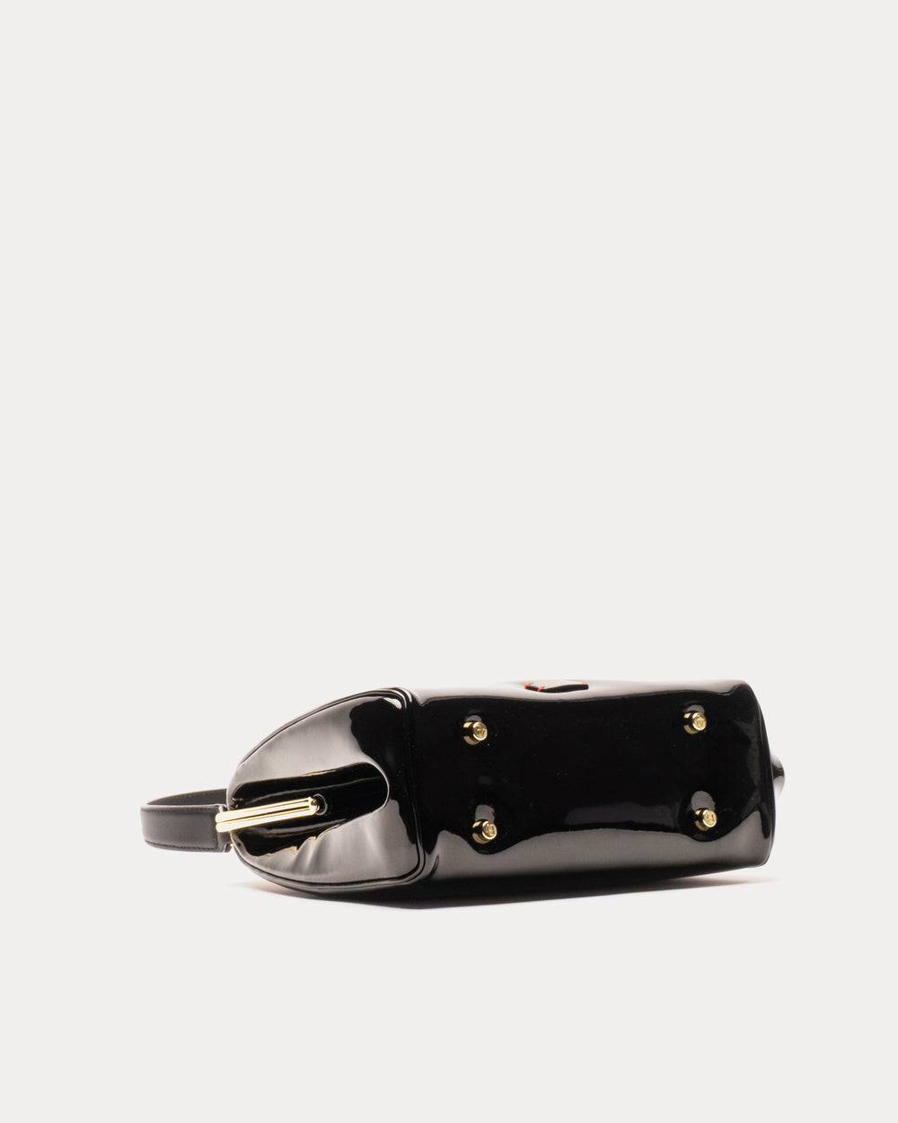 Katherine Frame Bag - Soft Patent Leather Black