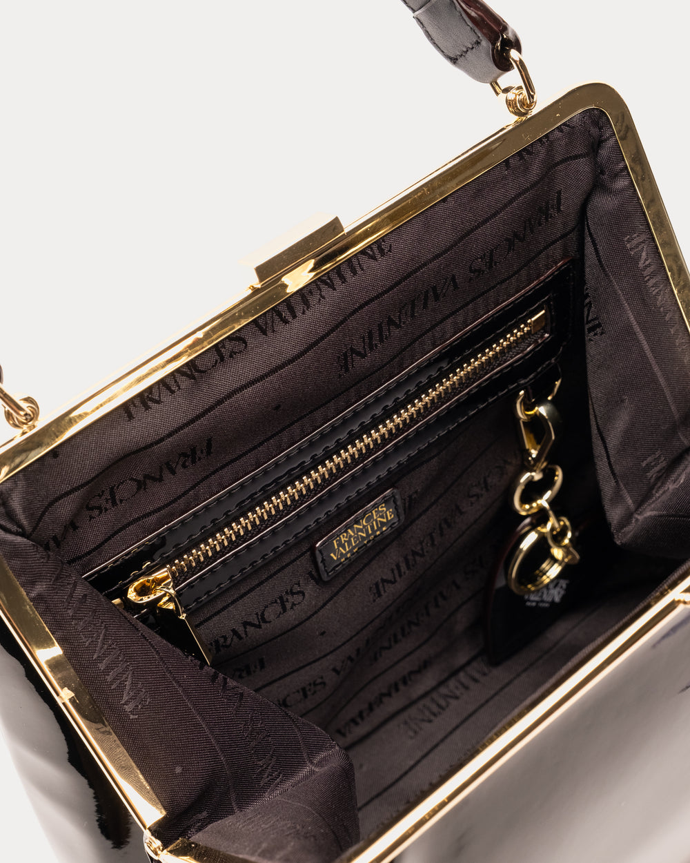 Katherine Frame Bag - Soft Patent Leather Black