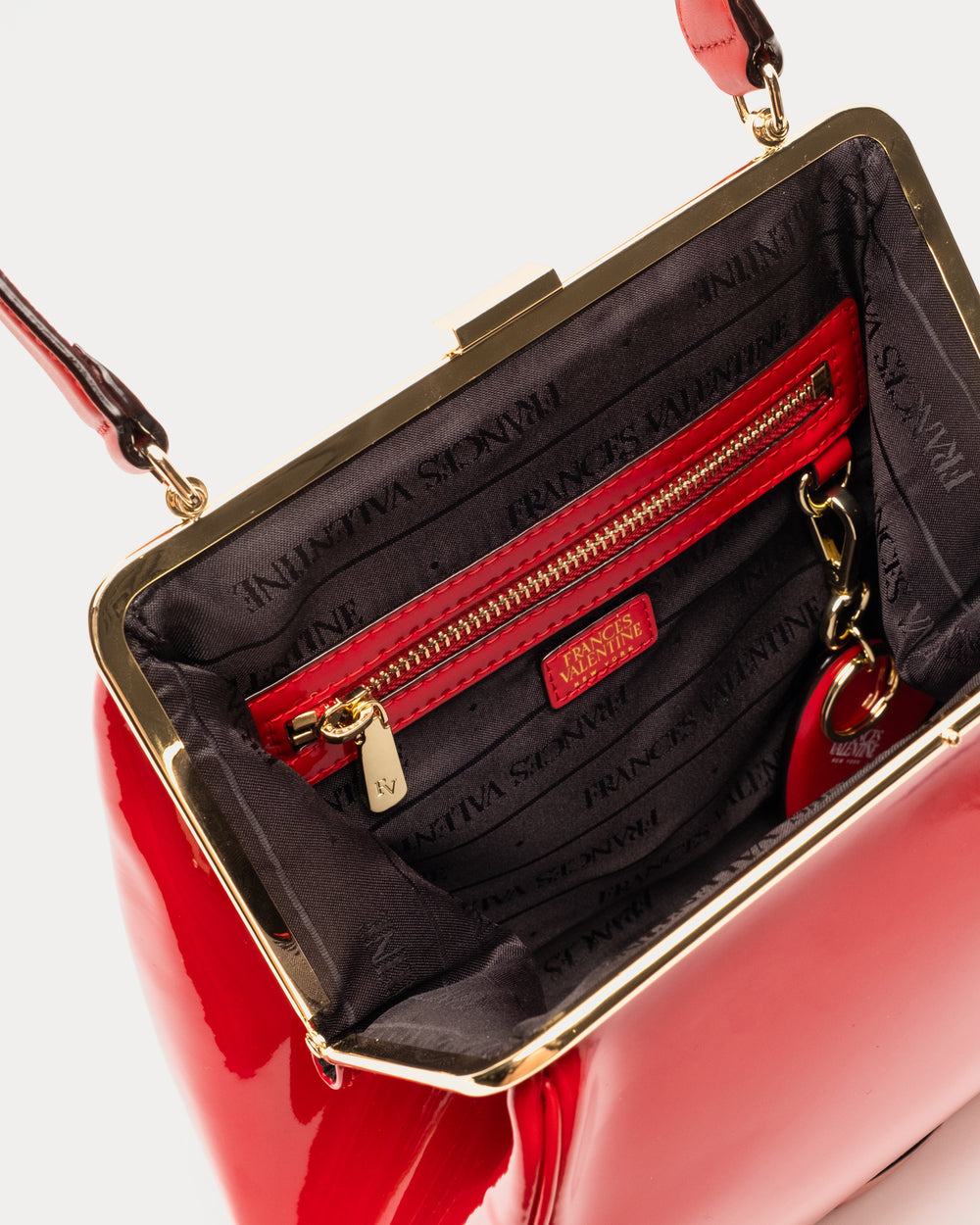 Katherine Frame Bag - Soft Patent Leather Red