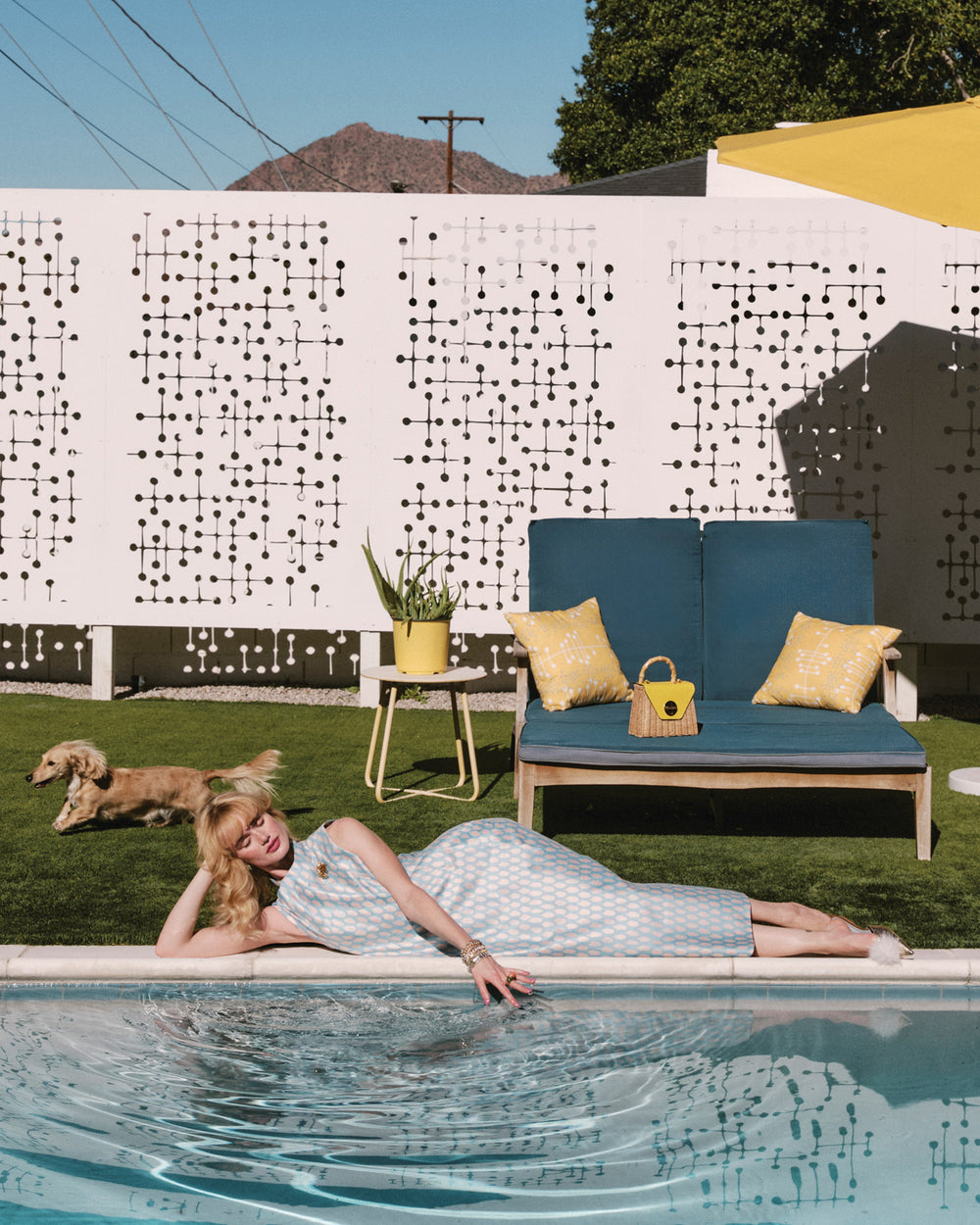 Carlyle Maxi Dress - Loop Print Air Blue Dresses Frances Valentine