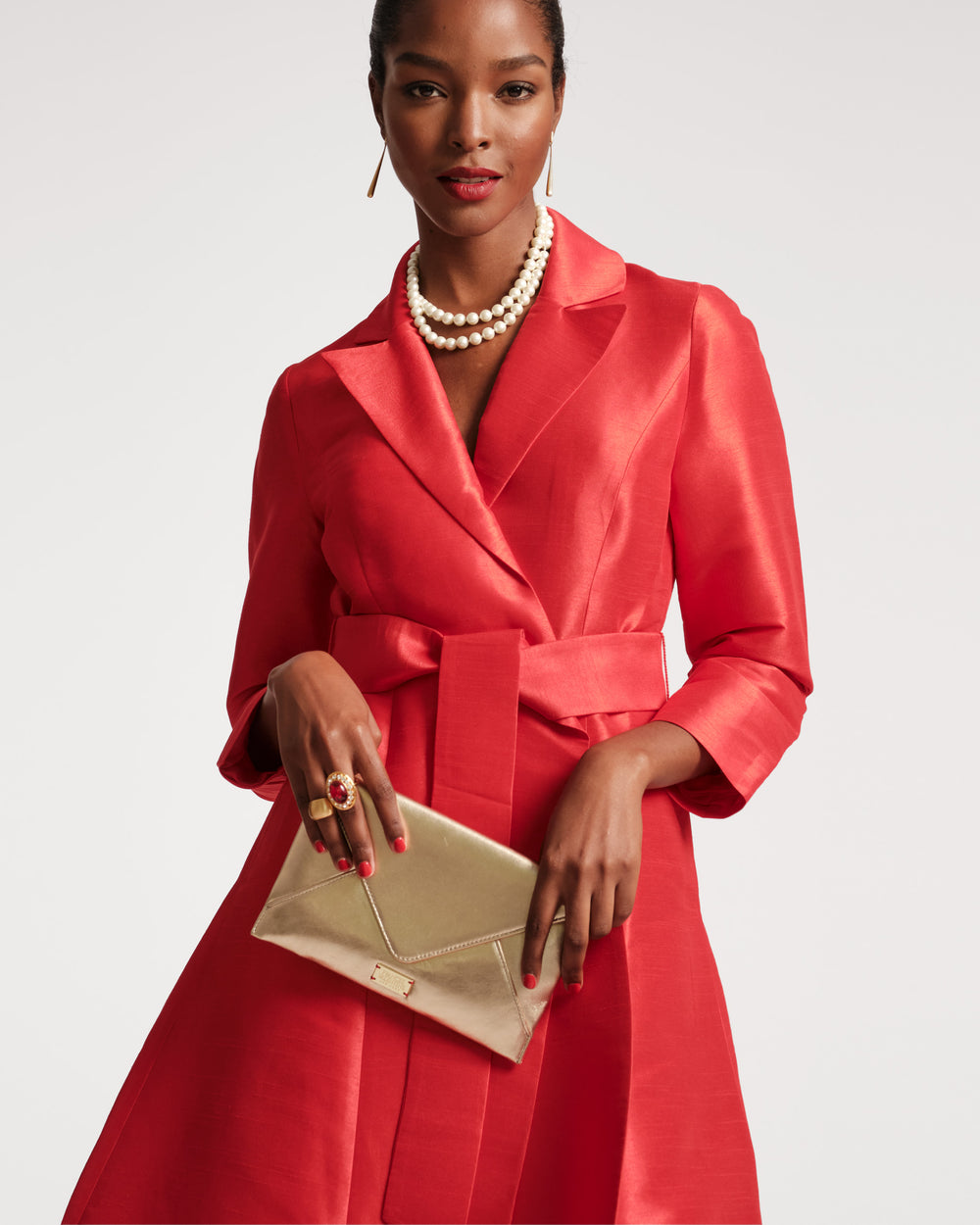 Lucille Dupioni Wrap Dress Red Dresses Frances Valentine