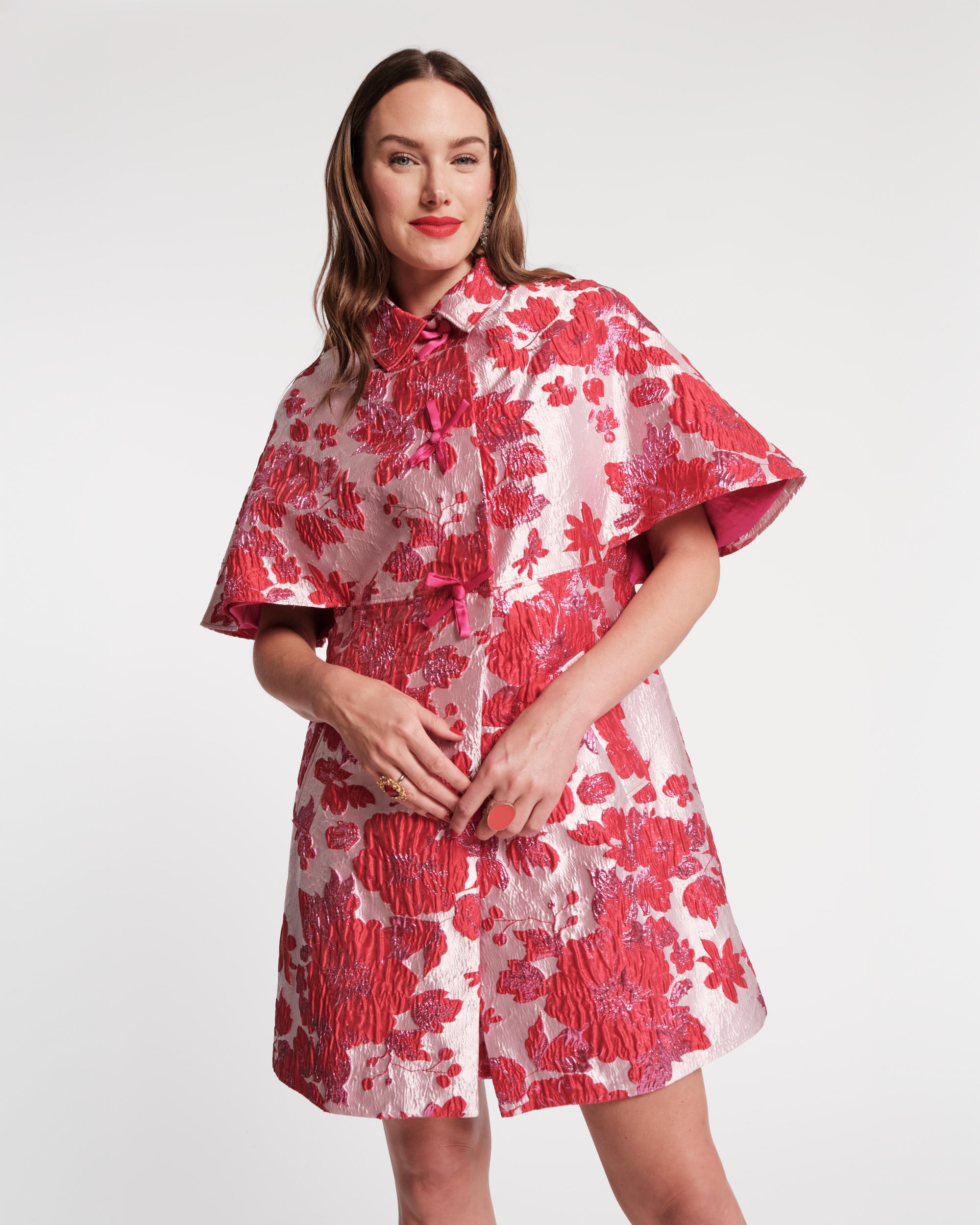 Marvelous Jacket - Metallic Floral Jacquard Pink – Frances Valentine