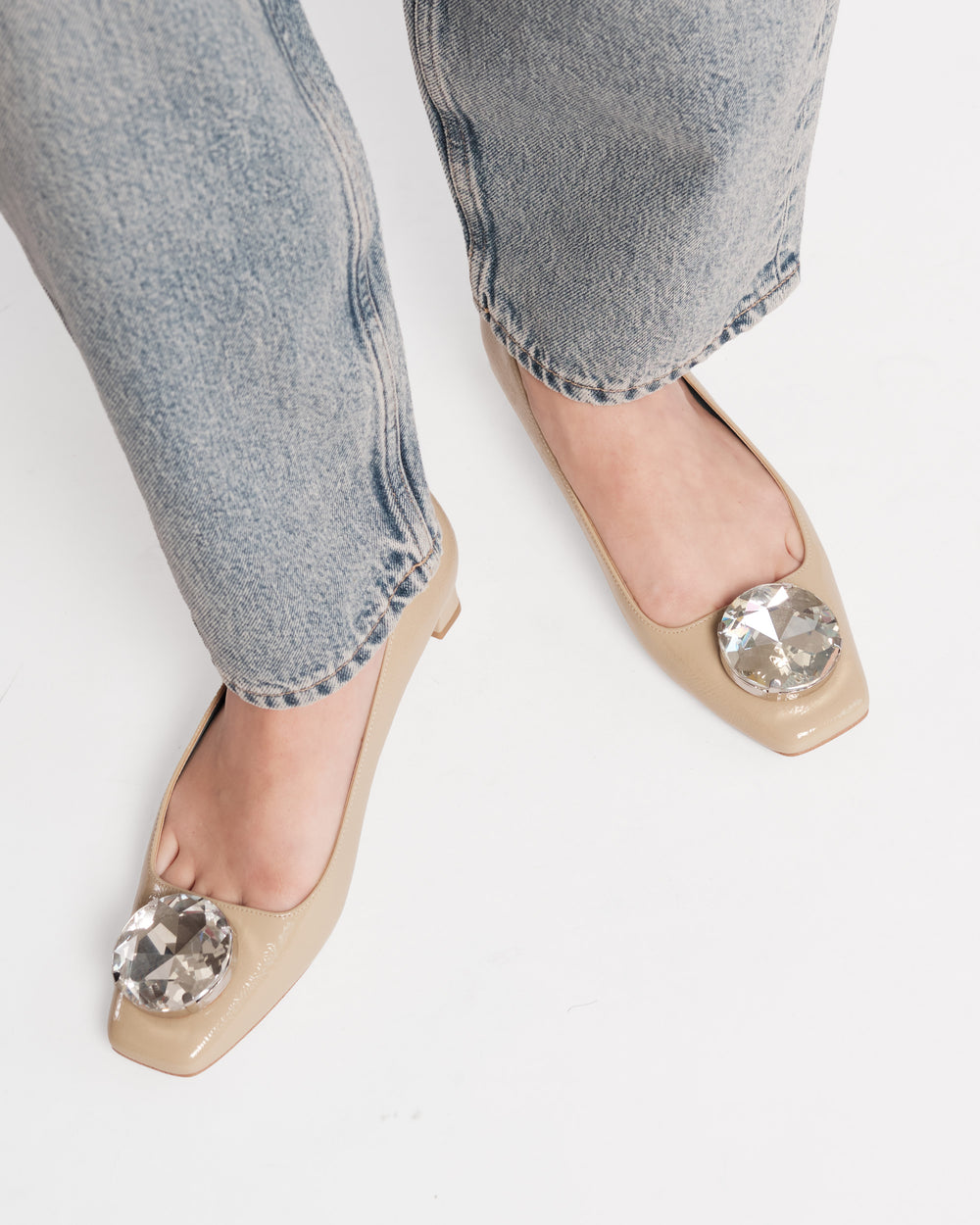 Mary Mod Heel - Crinkled Leather Camel Heels Frances Valentine