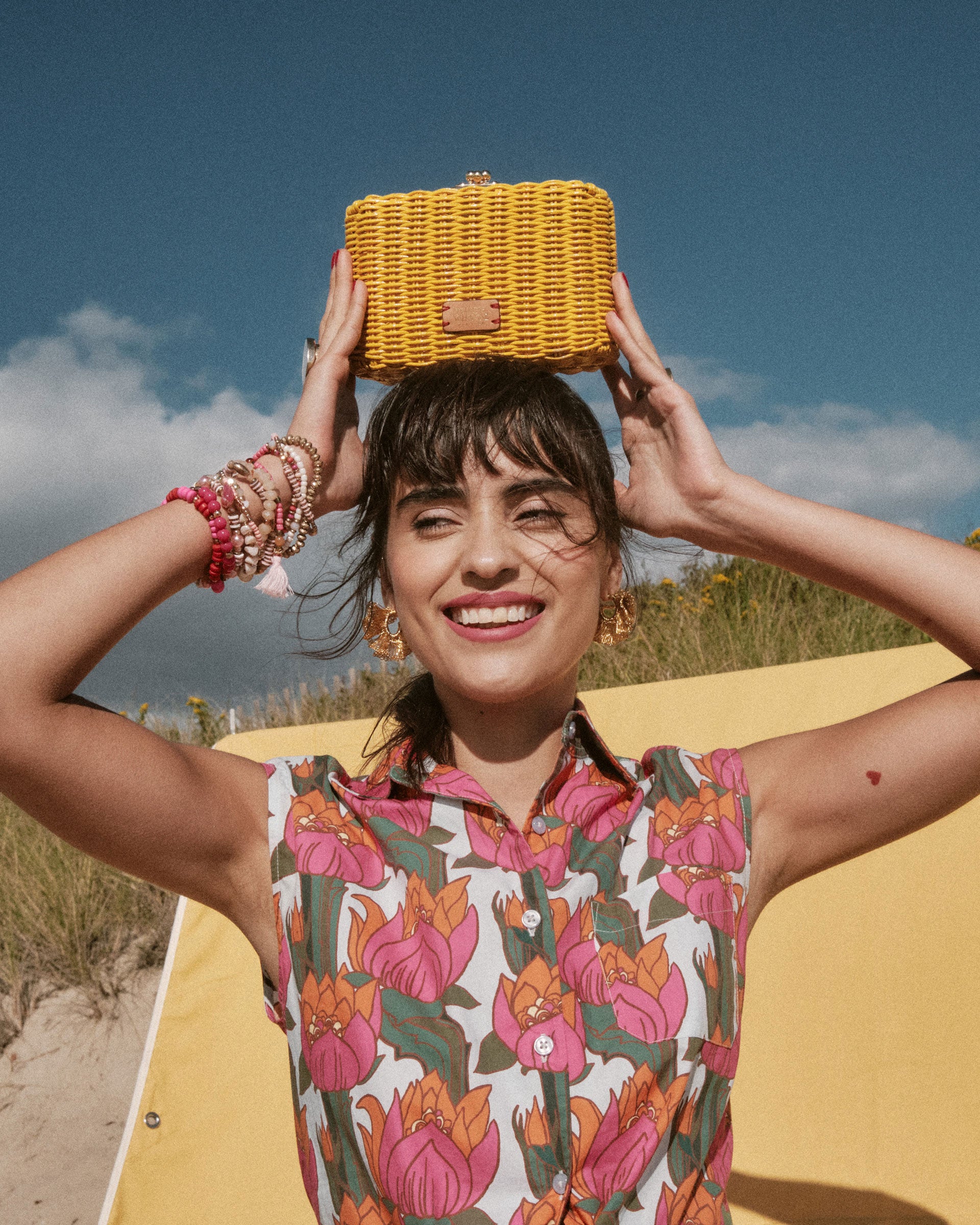 Paige Wicker Clutch - Canary – Frances Valentine