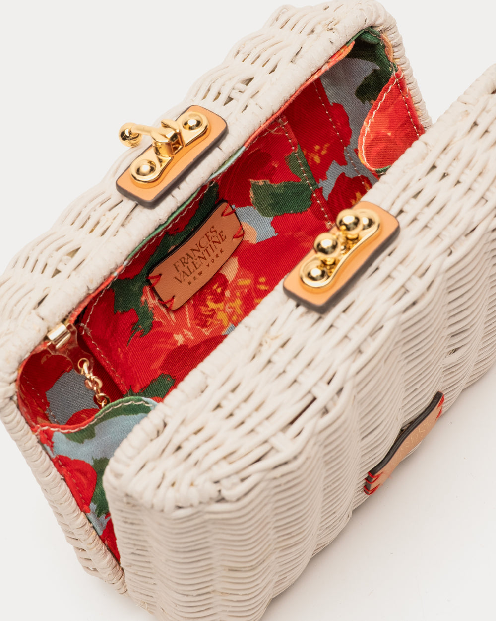 Paige Wicker Clutch - Off White Basket Frances Valentine