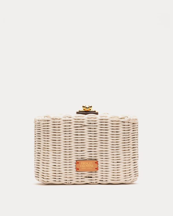 Paige Wicker Clutch - Off White Basket Frances Valentine