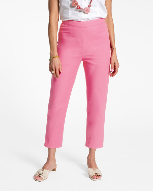 Lucy Cigarette Pant - Cotton Stretch Pink - Frances Valentine