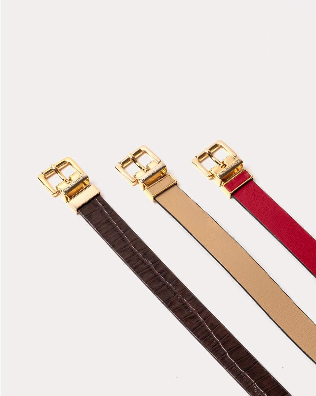 Reversible Square Buckle Nappa Leather Belt - Frances Valentine