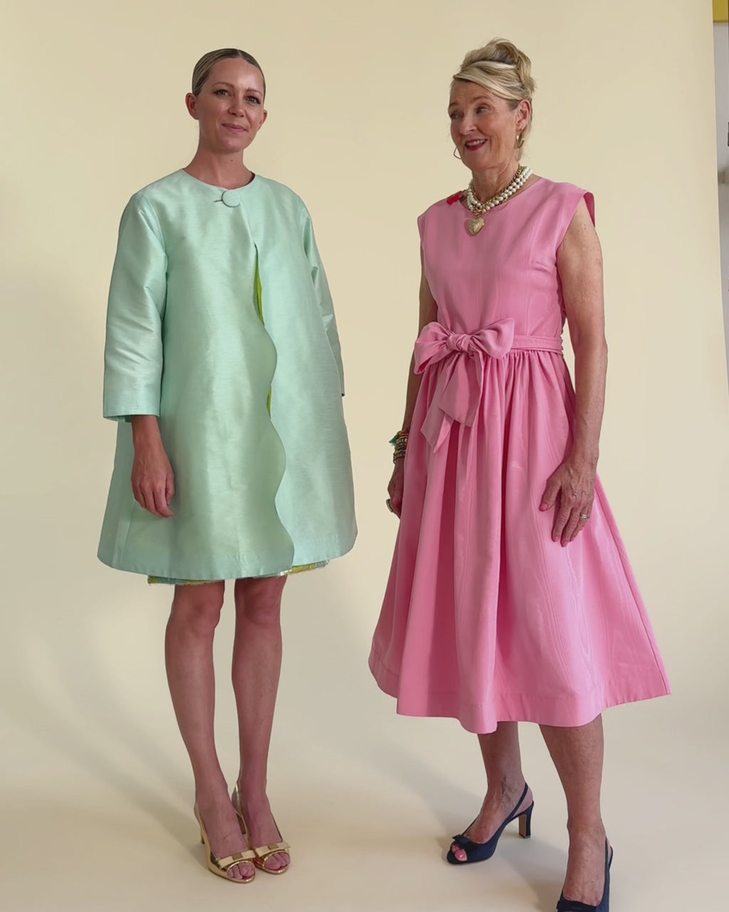 Bow Dress - Navy Moire Dresses Frances Valentine