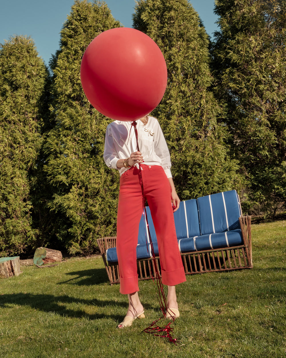 Smarty Cuffed Jeans - Red - Frances Valentine
