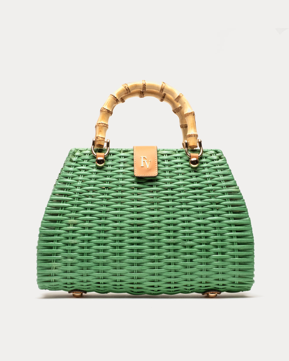 Rooster Wicker Basket - Green