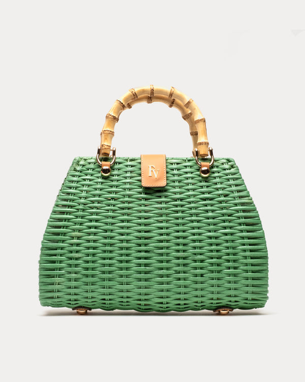 Rooster Wicker Basket - Green