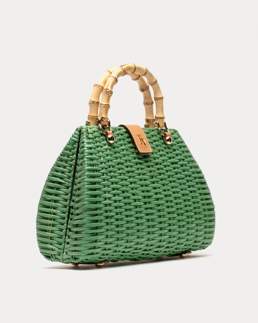 Rooster Wicker Basket - Green