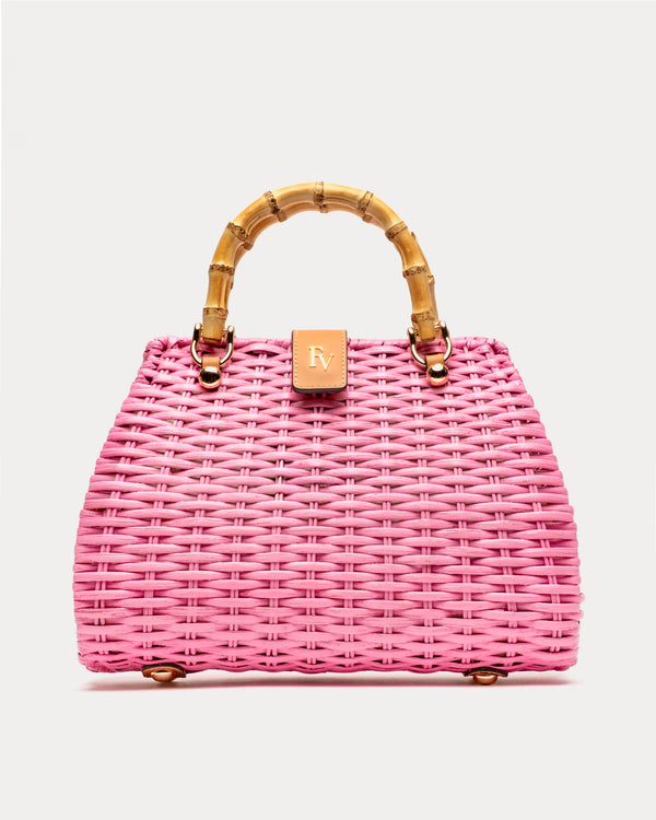 Rooster Wicker Basket - Pink