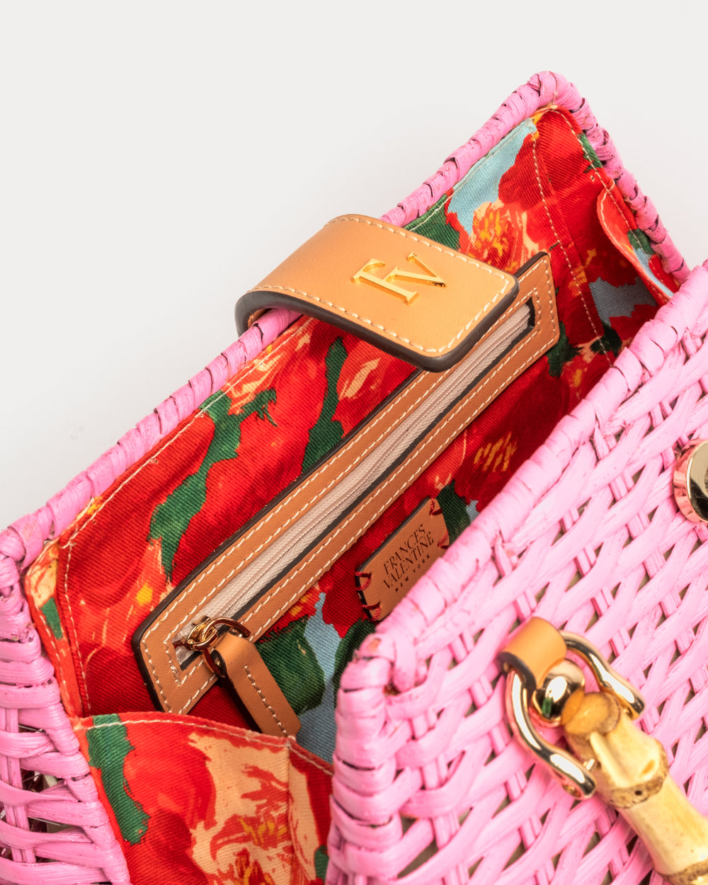 Rooster Wicker Basket - Pink