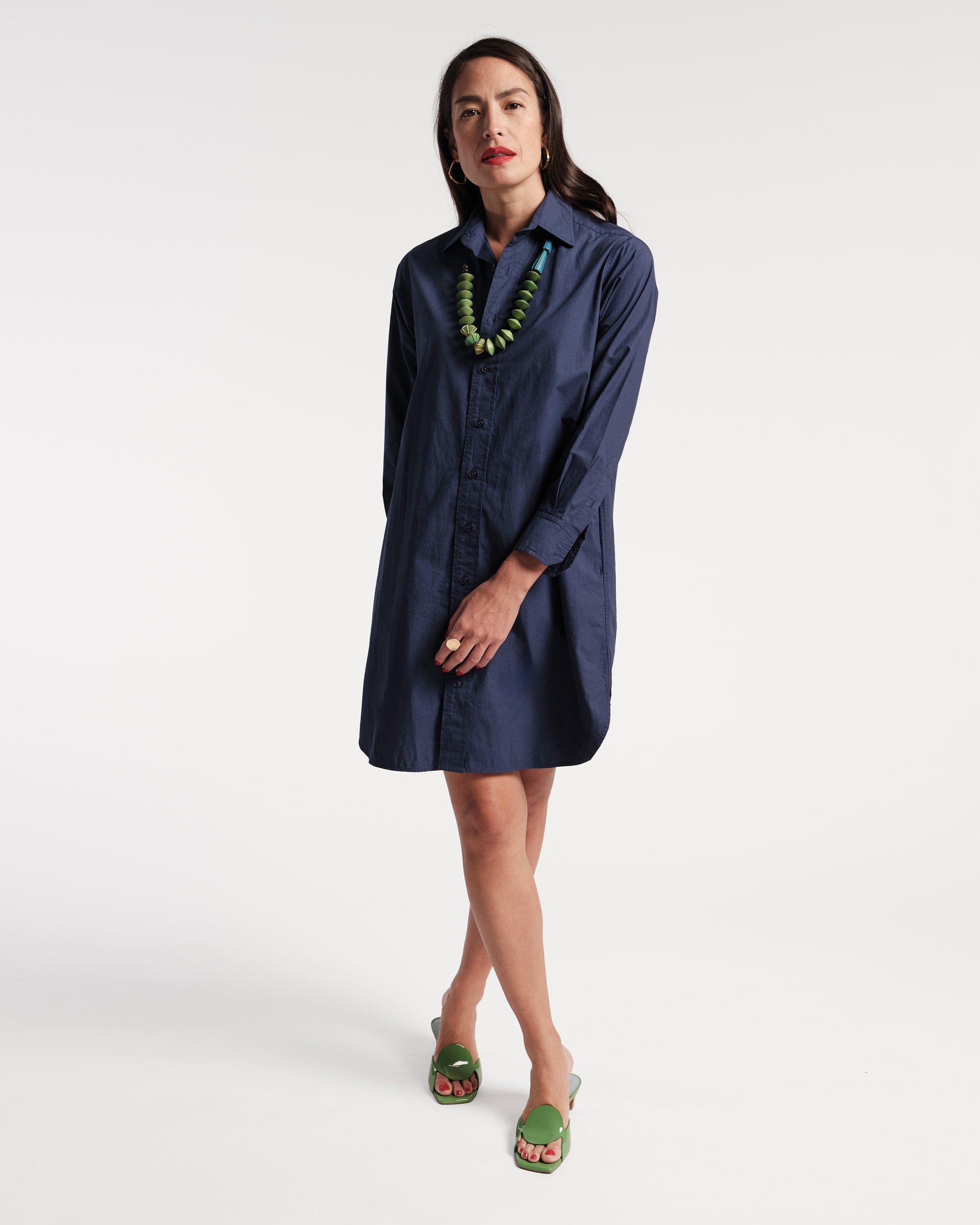 Perfect Mini Shirtdress Cotton Poplin Navy