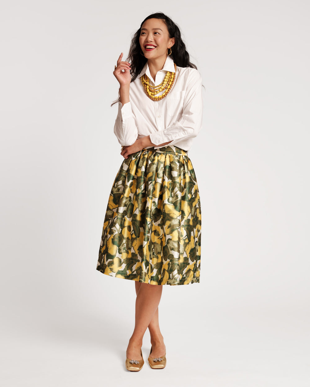 Barbara Midi Skirt - Pear Blossom Skirts Frances Valentine
