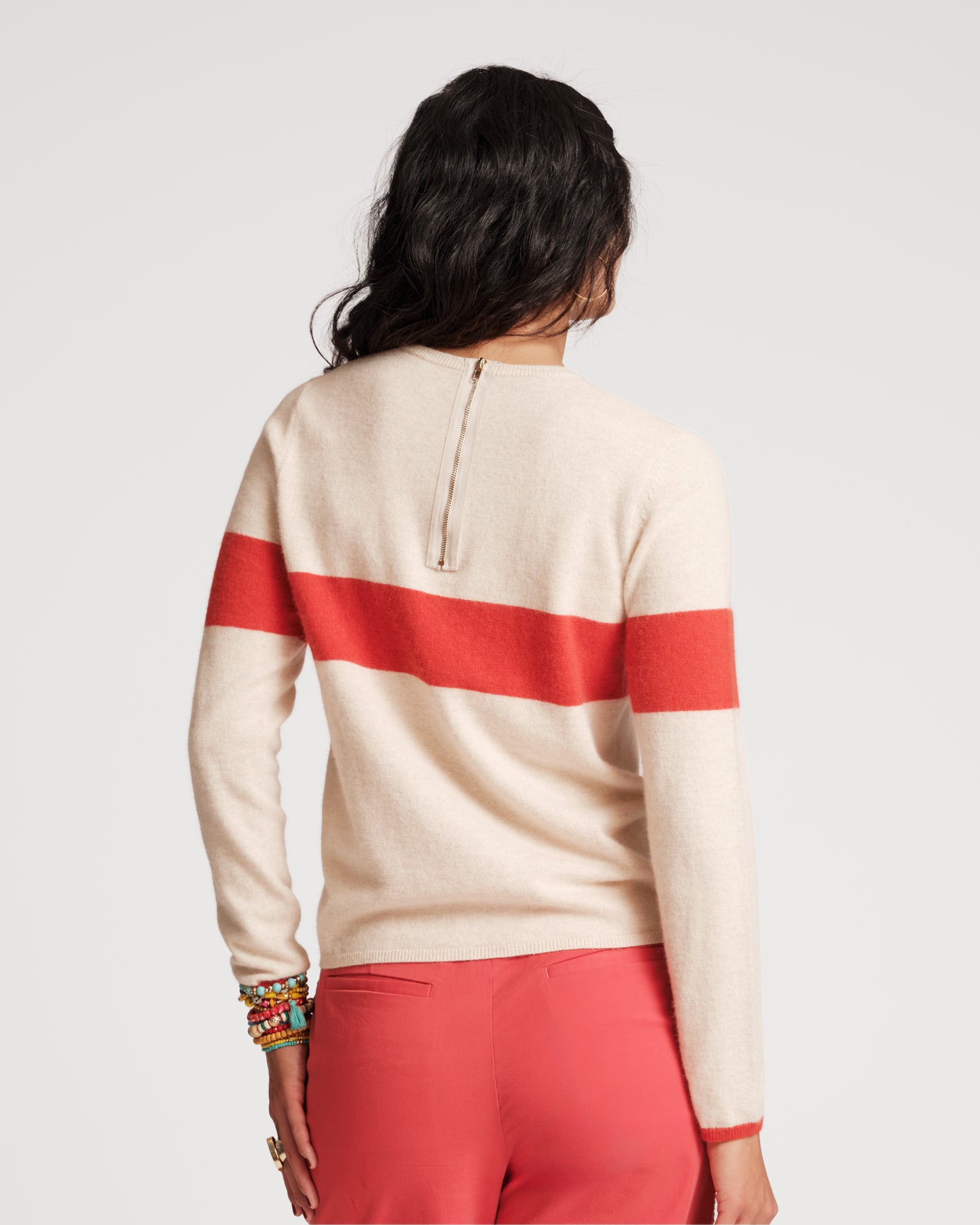 Spencer Crewneck Sweater Oatmeal Orange