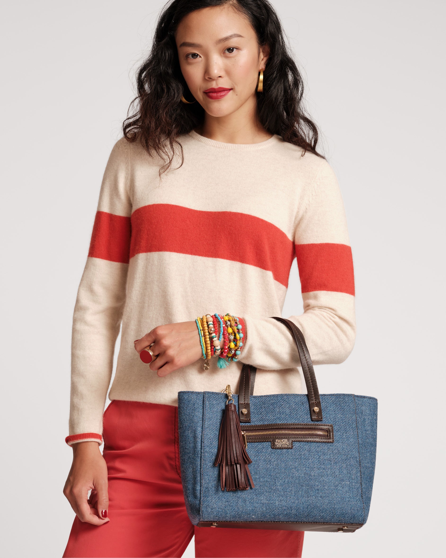 Spencer Crewneck Sweater Oatmeal Orange