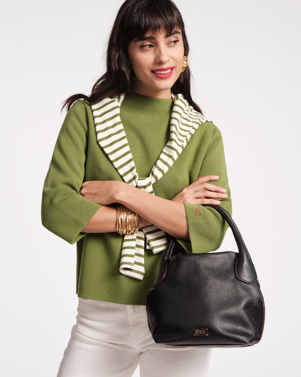 Mini Sweet Pea - Tumbled Leather Black - Frances Valentine