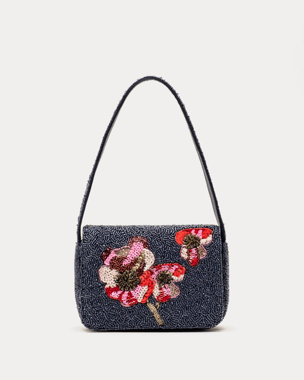 Tini Beaded Bag - Paradise Poppy Navy/Multi - Frances Valentine