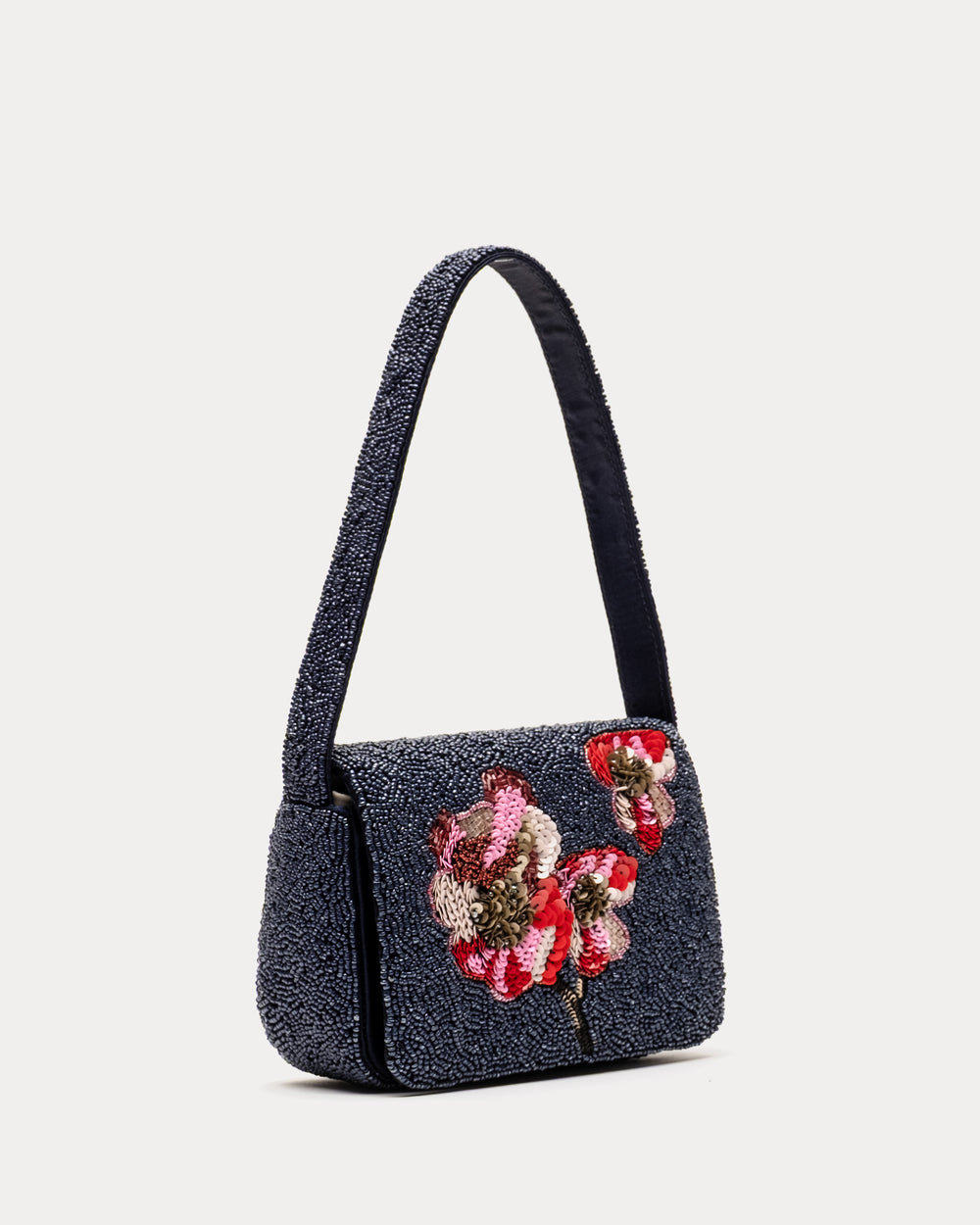 Tini Beaded Bag - Paradise Poppy Navy/Multi - Frances Valentine