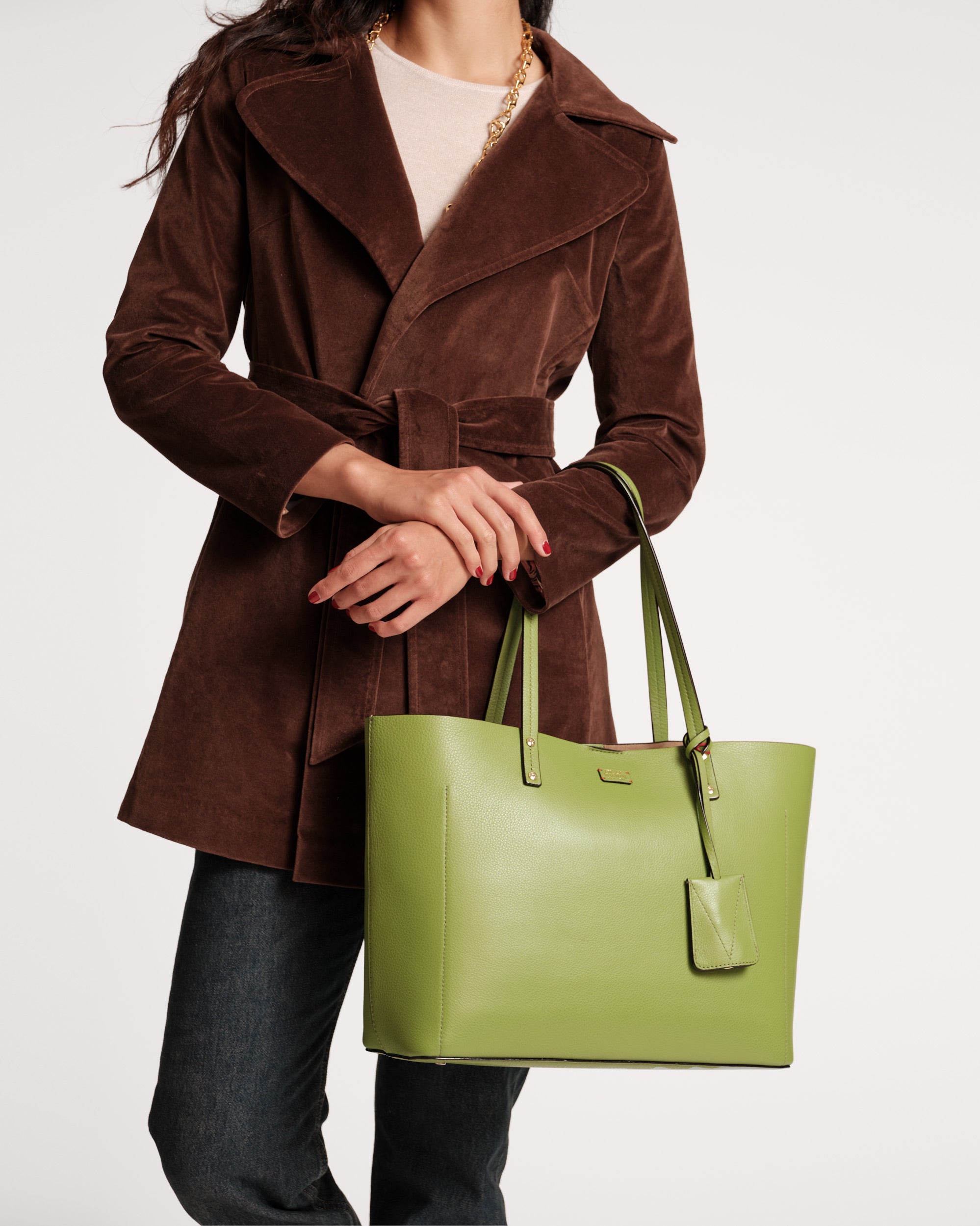 Trixie Tote Tumbled Leather Moss Green